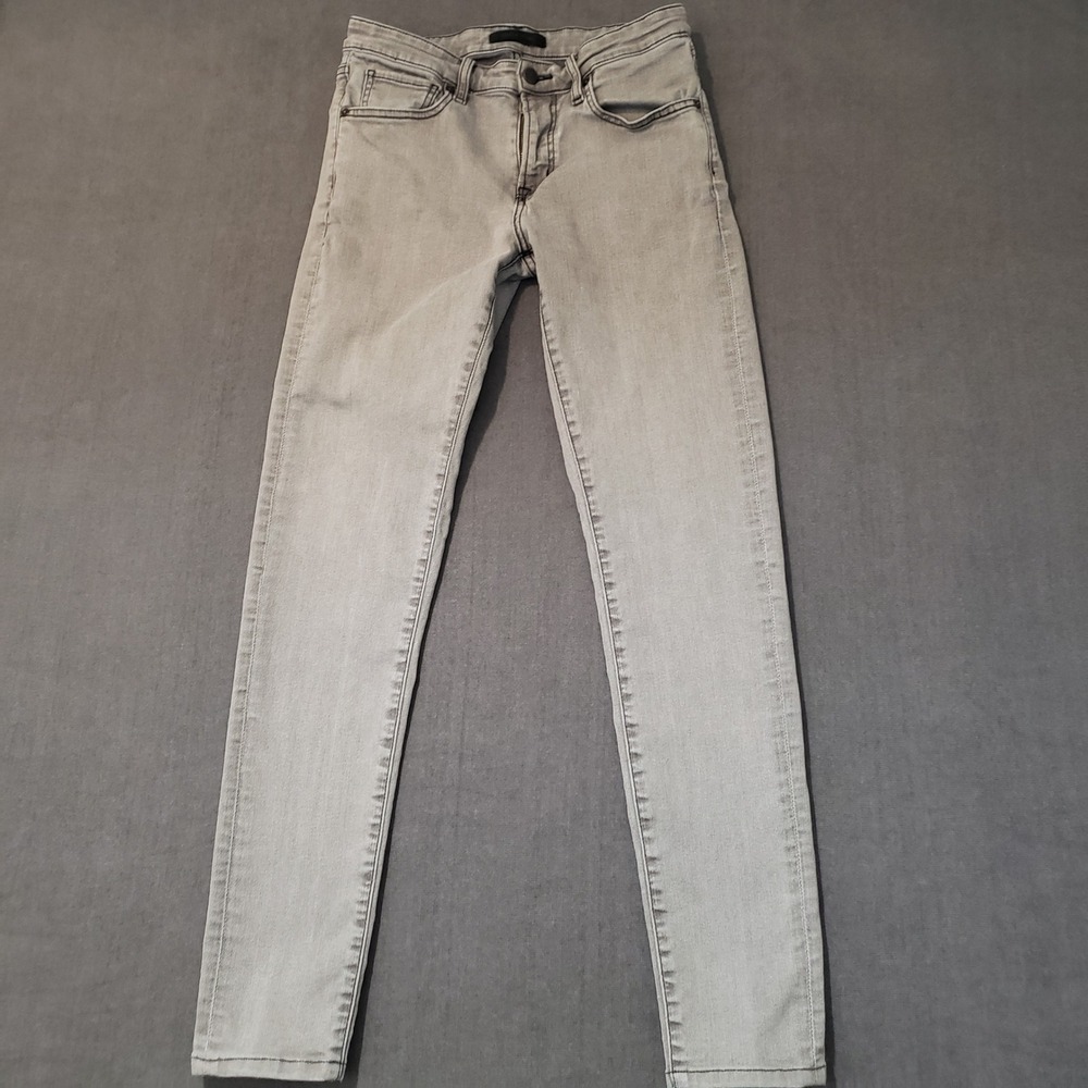 Uniqlo Skinny Jeans Womens 28 Light Gray Stretch Denim